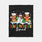 Lunch Monitor Squad Reindeer Snowman Gingerbread C Fleece Deken (Voorkant)