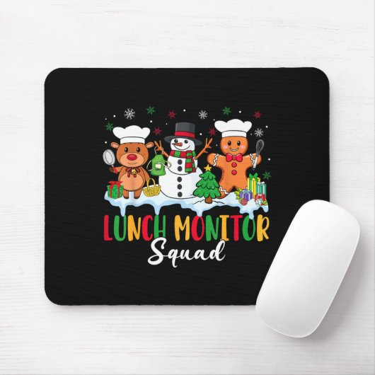 Lunch Monitor Squad Reindeer Snowman Gingerbread C Muismat (Met muis)