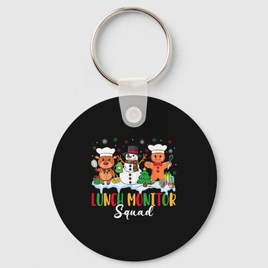 Lunch Monitor Squad Reindeer Snowman Gingerbread C Sleutelhanger (Voorkant)