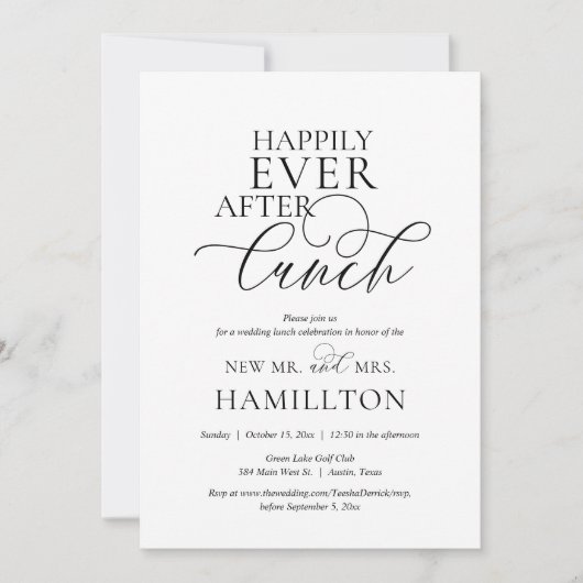 Lunch na de bruiloft, Happily Ever After viering Kaart (Voorkant)