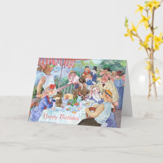 Lunch op de Bunny Party Kaart (Gele Bloem)