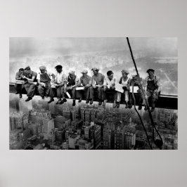 Lunch op een wolkenkrabber 1932 NYC IJzerwerkers G Poster