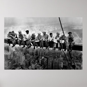 Lunch op een wolkenkrabber 1932 NYC IJzerwerkers G Poster