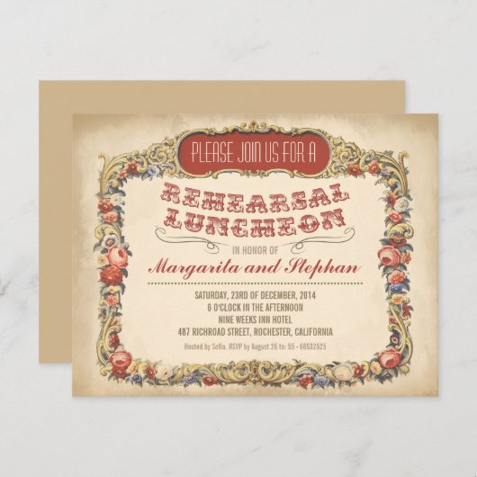 Lunch repetitie Victoriaans en  Kaart (Voorkant / Achterkant)