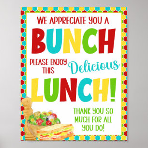 Lunch Sign van lerarenwaardering Poster