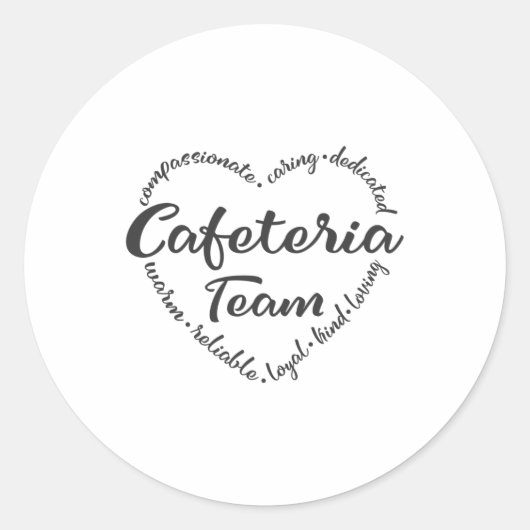 Lunch team, Cafetaria, lunch dame werker Ronde Sticker (Voorkant)