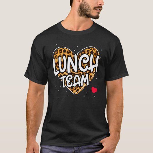Lunch Team Group Leopard Matching School Spirit T-shirt (Voorkant)