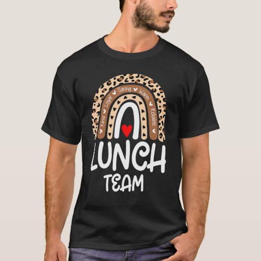 Lunch Team Group Leopard Matching School Spirit T-shirt (Voorkant)