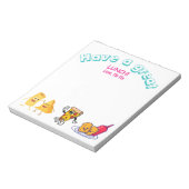 Lunch tijd liefde voor kinderen gepersonaliseerde notitieblok (Linkerzijde)