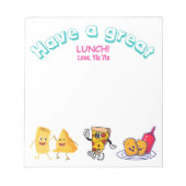 Lunch tijd liefde voor kinderen gepersonaliseerde notitieblok (Voorkant)