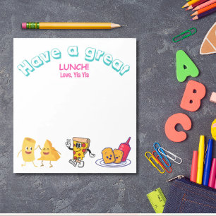 Lunch tijd liefde voor kinderen gepersonaliseerde  notitieblok