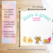 Lunch tijd liefde voor kinderen gepersonaliseerde notitieblok