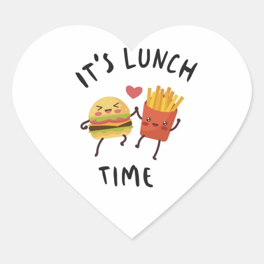 Lunch Time Hart Sticker (Voorkant)