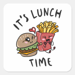 Lunch Time Vierkante Sticker