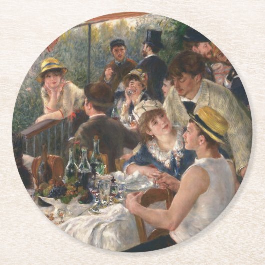 Lunch van de Boating Party - Auguste Renoir Ronde Kartonnen Onderzetter (Voorkant)