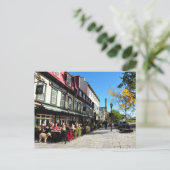 Lunch Vieux Quebec City Street Canada Briefkaart (Staand voorkant)