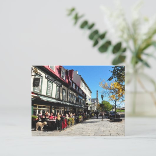 Lunch Vieux Quebec City Street Canada Briefkaart (Staand voorkant)