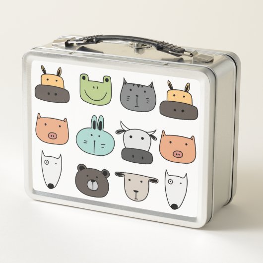 Lunchbox aanpassen - Animal Faces (Achterkant)