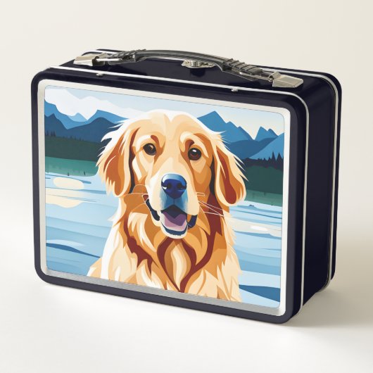Lunchbox Blue golden retriever (Achterkant)