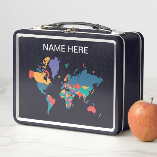 lunchbox CUSTOM wereldkaart (In situ)