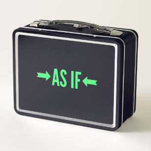 Lunchbox met 90s-slogan, zwarte metalen lunchbox