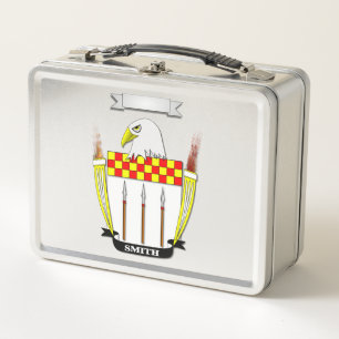 Lunchbox met achternaam Smith en wapenschild