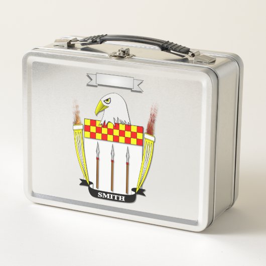 Lunchbox met achternaam Smith en wapenschild (Voorkant)