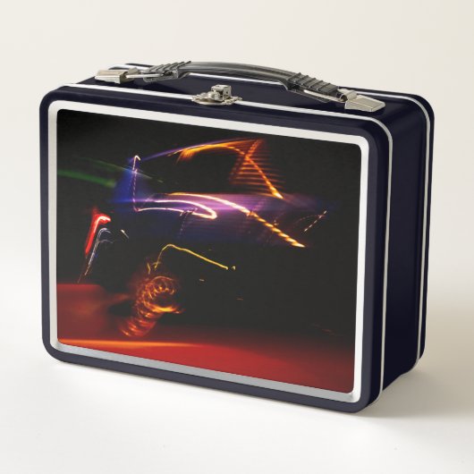 lunchbox met paarse auto's (Voorkant)
