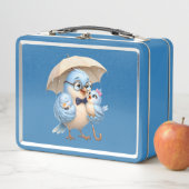 Lunchbox met papa vogel familie-ontwerp (In situ)