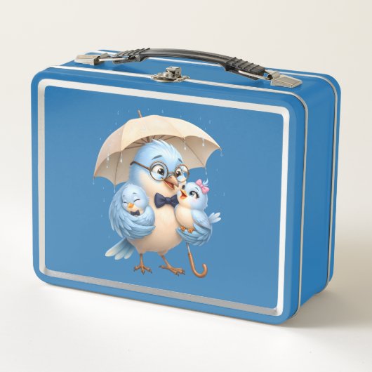 Lunchbox met papa vogel familie-ontwerp (Voorkant)
