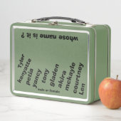 Lunchbox met Unisex-namen / WIENS NAAM IS HET ? (In situ)