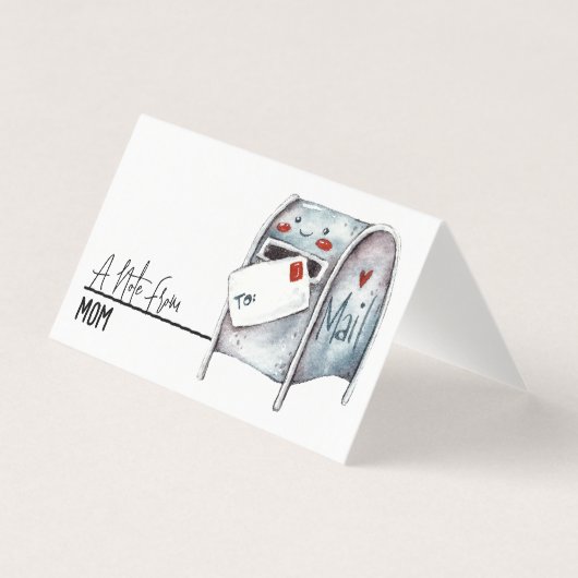 Lunchbox Notities Gepersonaliseerd met Jouw naam Visitekaartje (Voorkant)