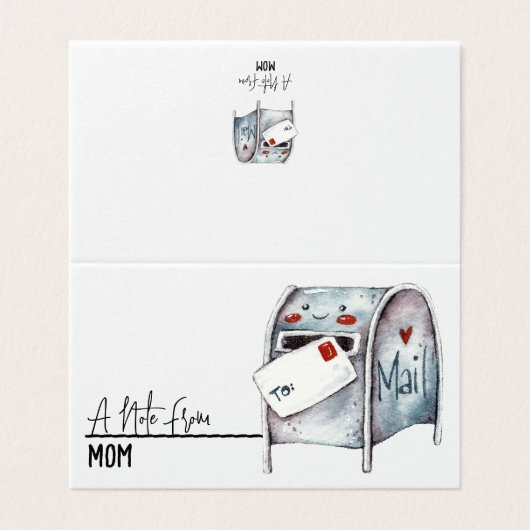 Lunchbox Notities Gepersonaliseerd met Jouw naam Visitekaartje (Buitenkant ongevouwen)