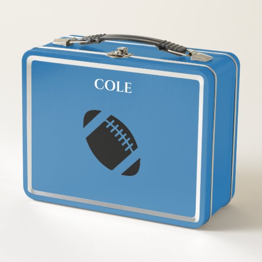 Lunchbox van het Metaal van het football in (Voorkant)