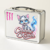 Lunchbox van staal voor school. (Achterkant)
