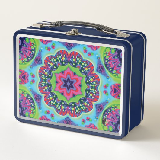 Lunchbox van weelderig kaleidoscoop metaal (Voorkant)