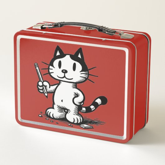 Lunchbox voor schoolkatten (Achterkant)