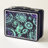 Lunchbox zeegroene en paarse verloop design (Achterkant)