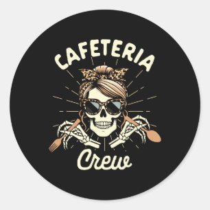 Lunchdame Cafetariamedewerkster Squad Skelet Cafet Ronde Sticker