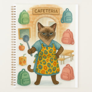 Lunchdame die eten serveert op school planner