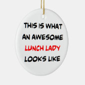 lunchdame, geweldige keramisch ornament (Rechts)