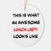 lunchdame, geweldige keramisch ornament (Links)
