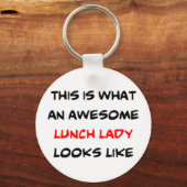 lunchdame, geweldige sleutelhanger (Voorkant)