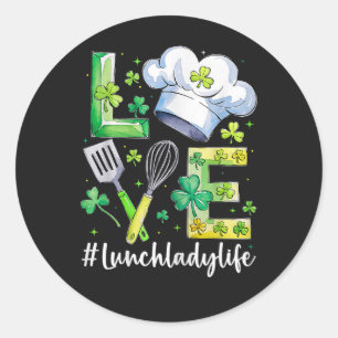 Lunchdame Leven Gelukkige St. Patricksdag Ronde Sticker