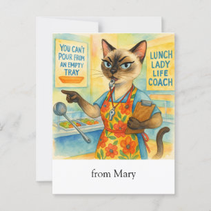 Lunchdame Levenscoach voor Katten Cafetaria Wijshe Briefkaart