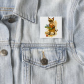 Lunchdame Levenscoach voor Kattenliefhebbers Vierkante Button 5,1 Cm (In situ)