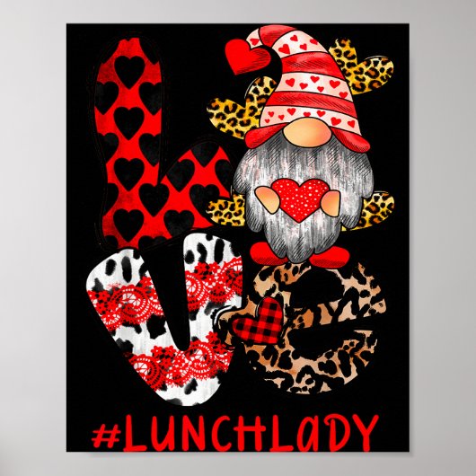 Lunchdame Liefde Kabouter Hart Valentijnsdag Cafet Poster (Voorkant)