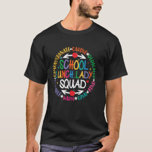 Lunchdame-squad terug naar school kantine van cafe t-shirt