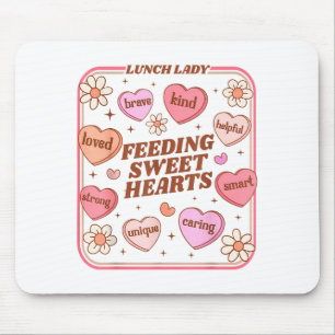Lunchdame Valentijnsdag Retro Schattig Cafetaria T Muismat