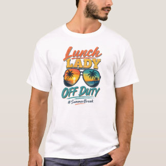 Lunchdame Vrij tijdens Zomerstop Retro Zonsonderga T-shirt